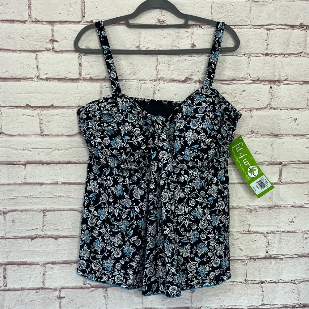 Fit 4 U Floral Flowy Tankini Top NWT Size 22W